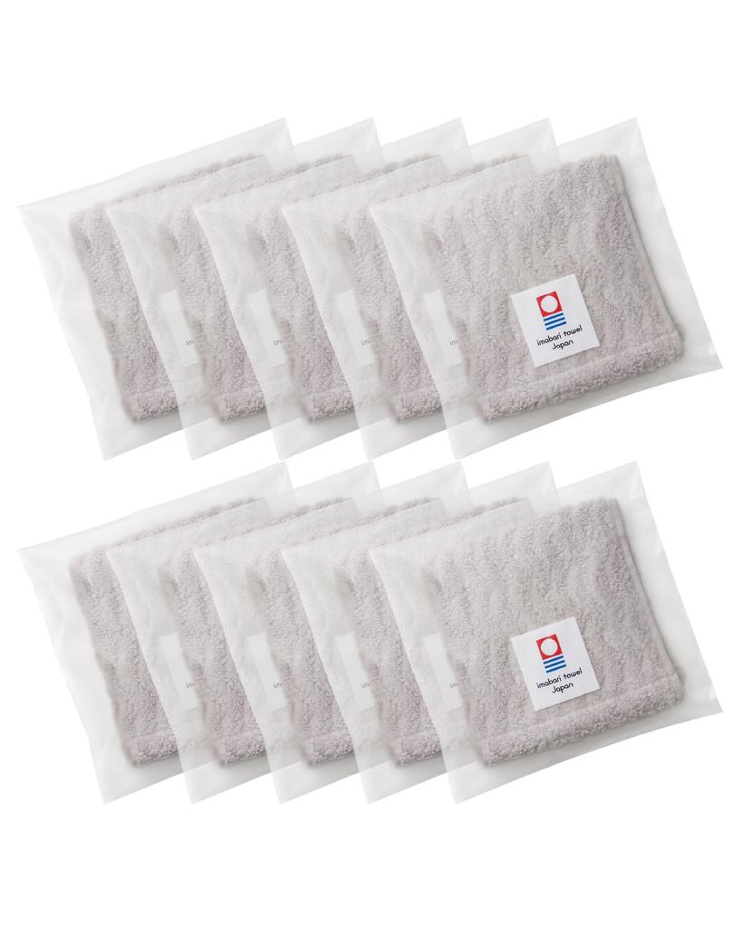 Imabari Hand Individually Medium 23 X Made In Moffin Towel Handkerchiefs of Lavender Gray with [aso] Towels, 10-Piece Set, Wrapped, Thick, 23cm, 100%