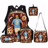 1/2/3/4/5PC Soccer Star Pattern Rucksack Set – Big-Capacity Casual Backpack with Matching Clutch & Tote Tote, Perfect for Daily