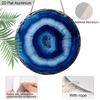 2D Flat Aluminum Vintage Blue Agate Slice Pattern Design Wall Art Sign, Deep Blue & Black Veining, Islamic Home Decor, Garden Balcony, Indoor/Outdoor