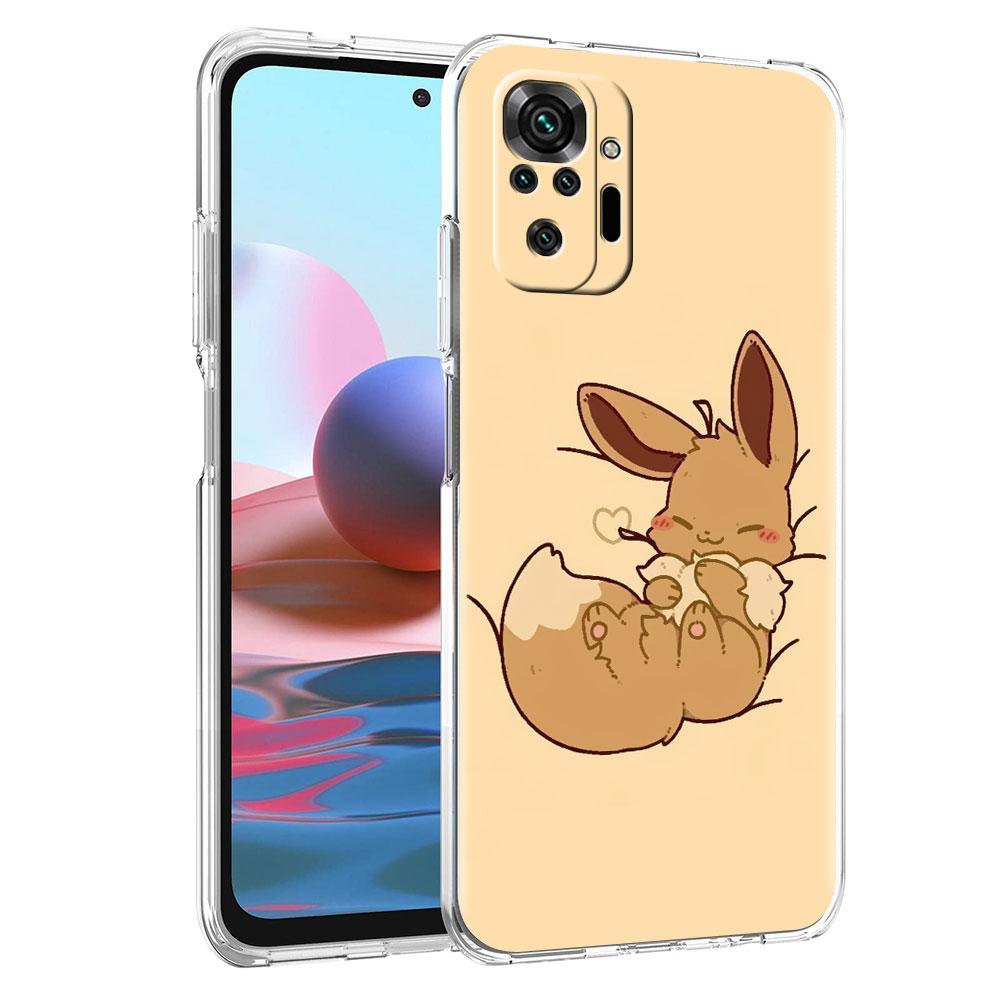 

Чехол для телефона Pokemon Cute Eevee для Xiaomi Redmi Note 11 10 9 8 Pro 9S 10S 9A 9C, противоударный, K40 8T 7 9T, мягкий силиконовый чехол TPU Redmi 10