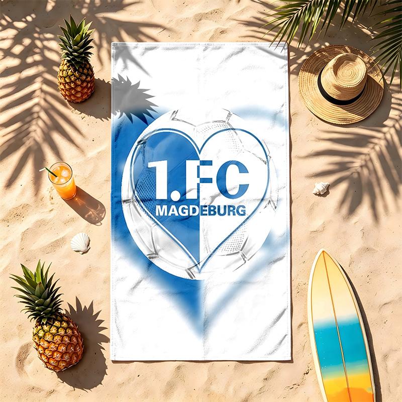 1. FC Magdeburg (1) Theme Beach Towel Sand Resistant Soft And Comfortable Suitable For The Pool Camping Yoga And Diving A Travel