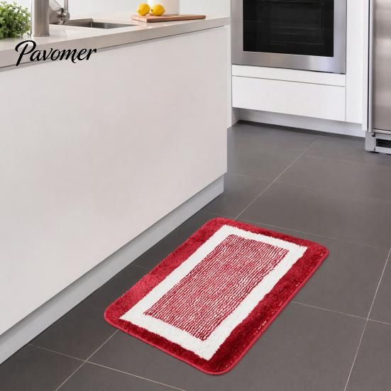 Anti Curl Bathroom Rug Anti-Slip Mat, Ultra Soft Water-Absorbent Fiber Bath Non-Slip Water Absorbent Mat Thick Cushioned Floor for Tub Home
