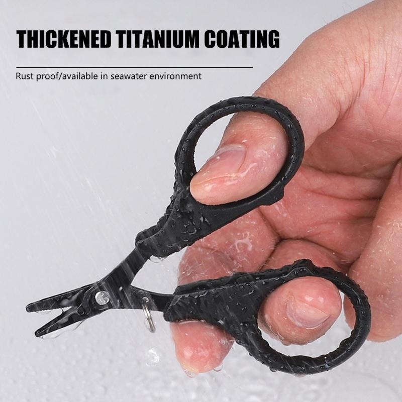 Fishing Line Cutter Multifunction Fishing Serrated Shears for Braided Line Stainless Fishing Scissors Fishing Accessory