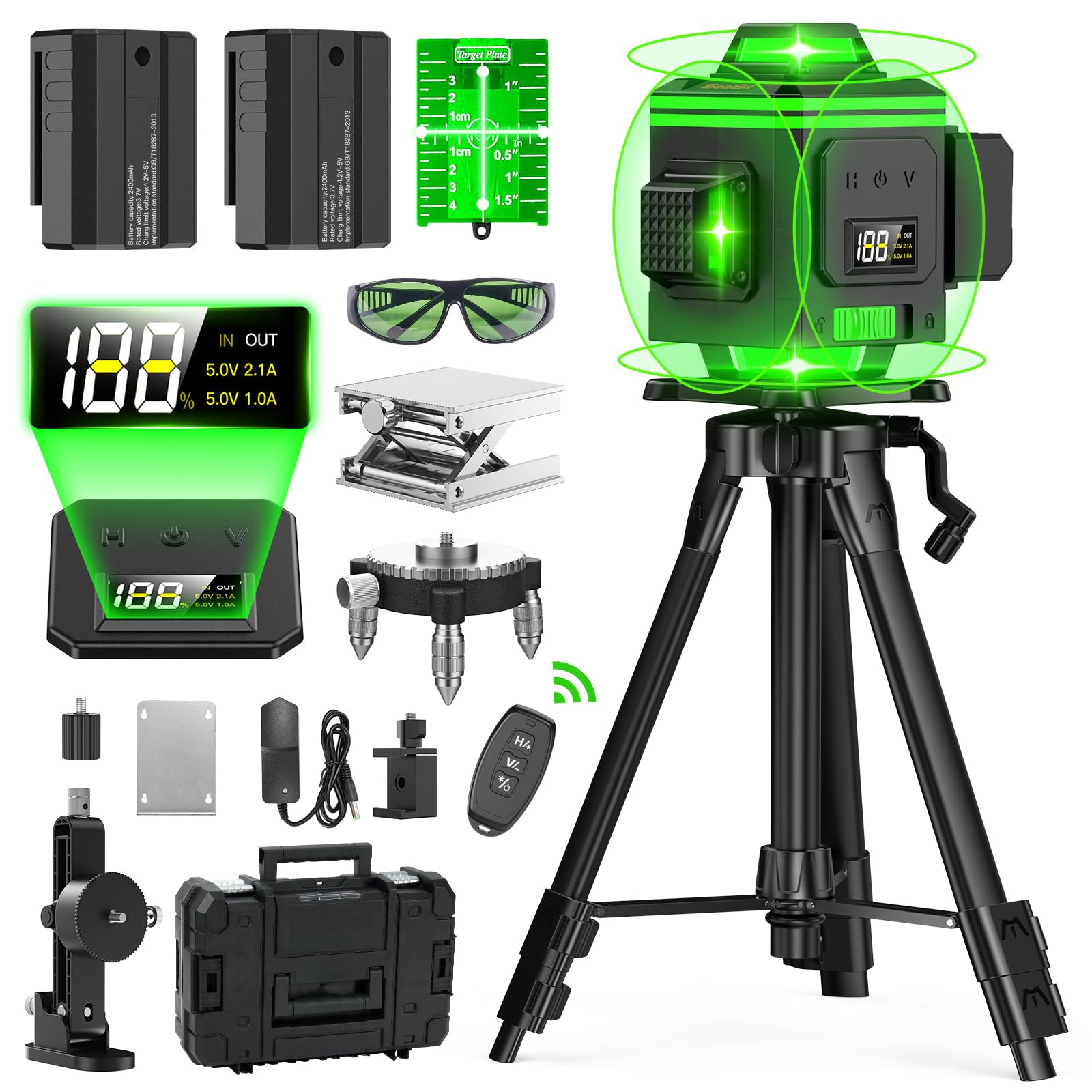 

Latest SEESII Laser Green Laser 16 Elevator Powerful LCD Full Rotating Laser High High Automatic Receiver Remote IP54 Waterproof and Suitable for
