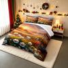 Sunset Flower Meadow Rainbow Bedding set (1 duvet cover, 2 pillowcases, duvet not included), 1 John 4:19 Bible Verse Art Print