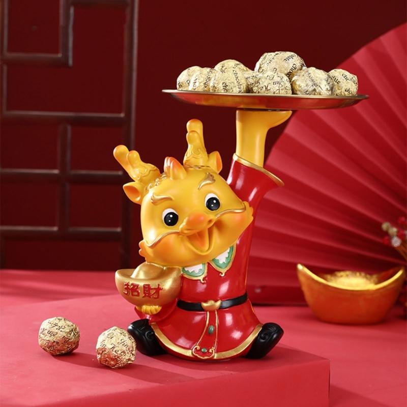 Desk Crafts Desktop Dragon Decor Resin Decorative Key Holder Money Jar Gift Resin Coins Storage BOX