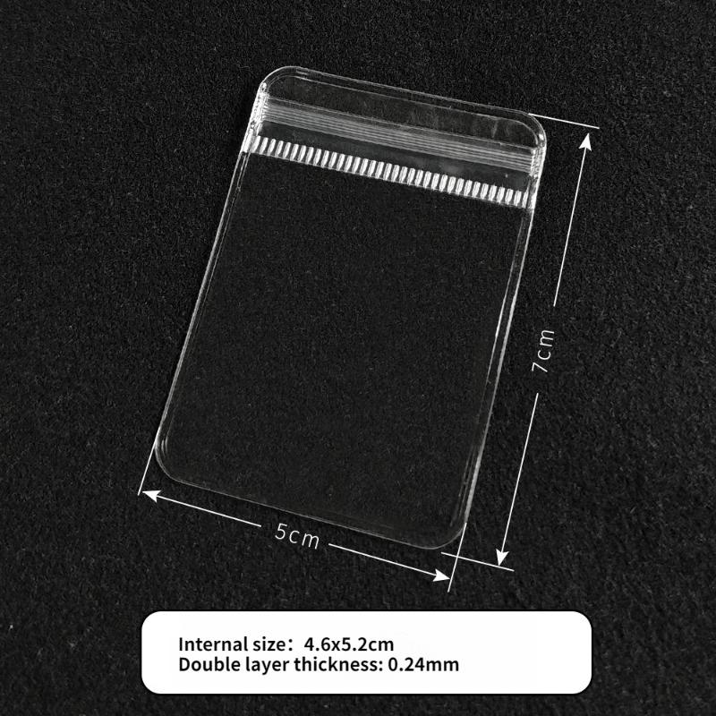 100pcs PVC Self Sealing Bag Thicken Highly Transparent and Scratch Resistant Plastic Pouchs Jewelry Brooch Bracelet Storage Packaging Pockets