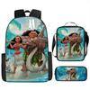 Moana Printed Backpack Large Capacity Sports Backpack Primary And Secondary School School Bag Three-Piece Set