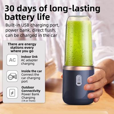Multi Functional USB Dual Cup Juicing Cup Portable Portable Portable Cup 304 Stainless Steel 6-blade Blade Mini Juicer for Home