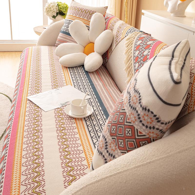Modern Simple Wind  New Four-Season Universal Combination Sofa One-Piece Geometric Sofa Cushion Cover Towel