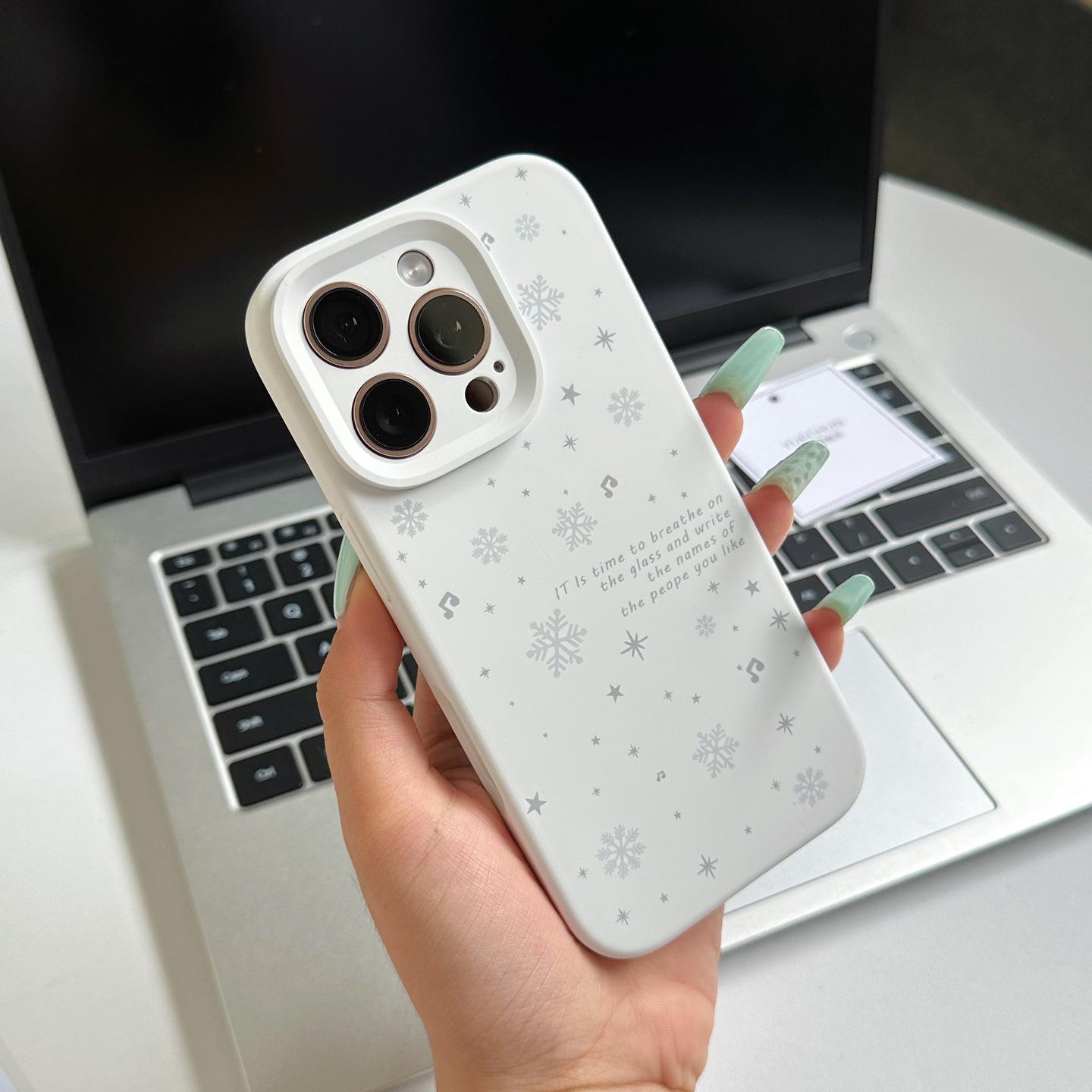 

Ambient snowflake applies to Apple 17 mobile phone case 16 imitation liquid iPhone 1514 cartoon 12 soft anti-drop apple 17promax
