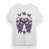 Women's T-shirt With Floral Fist Power Graphic Unisex White Cotton Oversized Tee