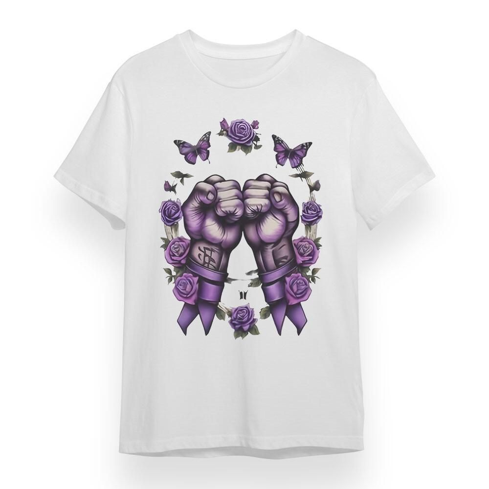 

Women s T-shirt With Floral Fist Power Graphic Unisex White Cotton Oversized Tee S