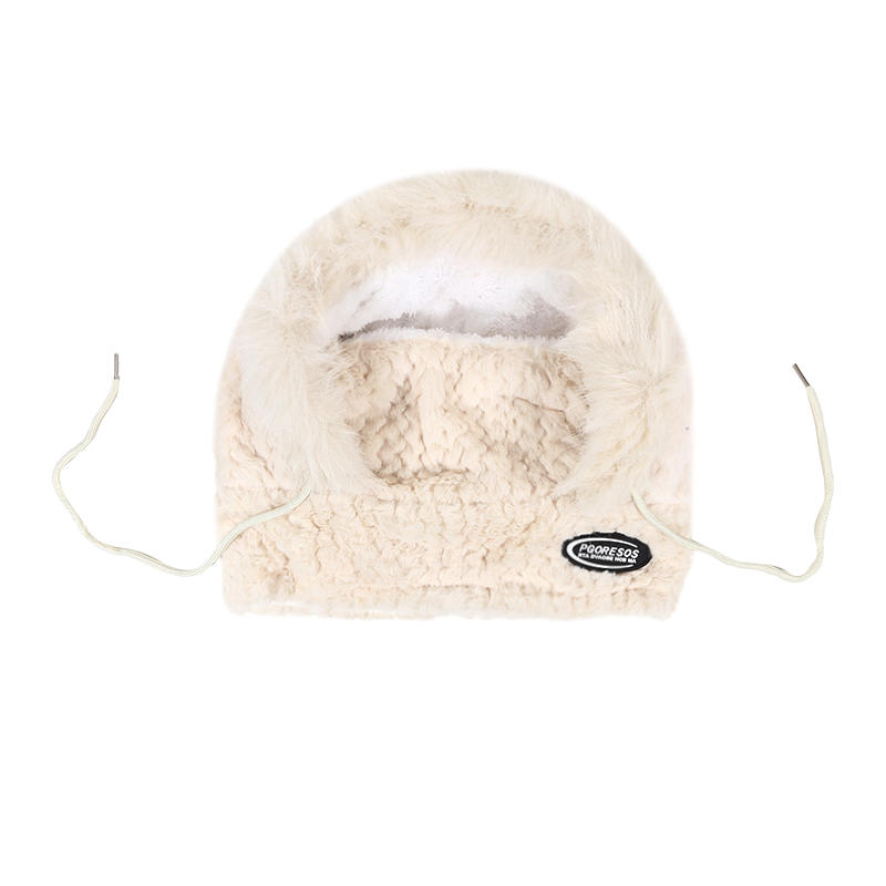 Unisex Wiatroodporne Zimowe Czapki Beanie z Polaru Szalik Outdoorowe Ciepłe Zimowe Balaklawa z Kapturem Sweter Dzianinowa Czapka