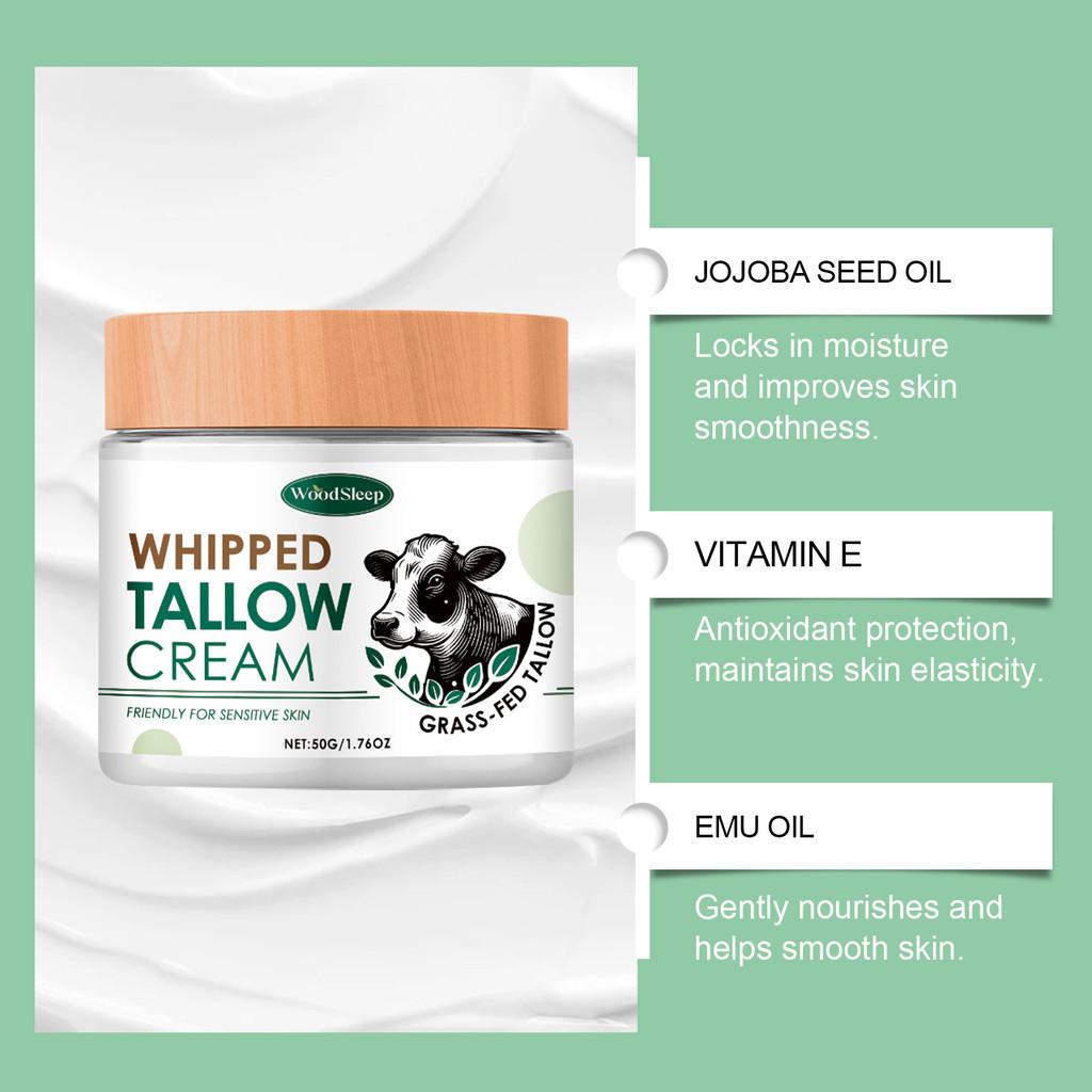 Woodsleep Grass-fed Beef Tallow Skin Cream Hydrating Moisturizing Nourishing For Dry Skin