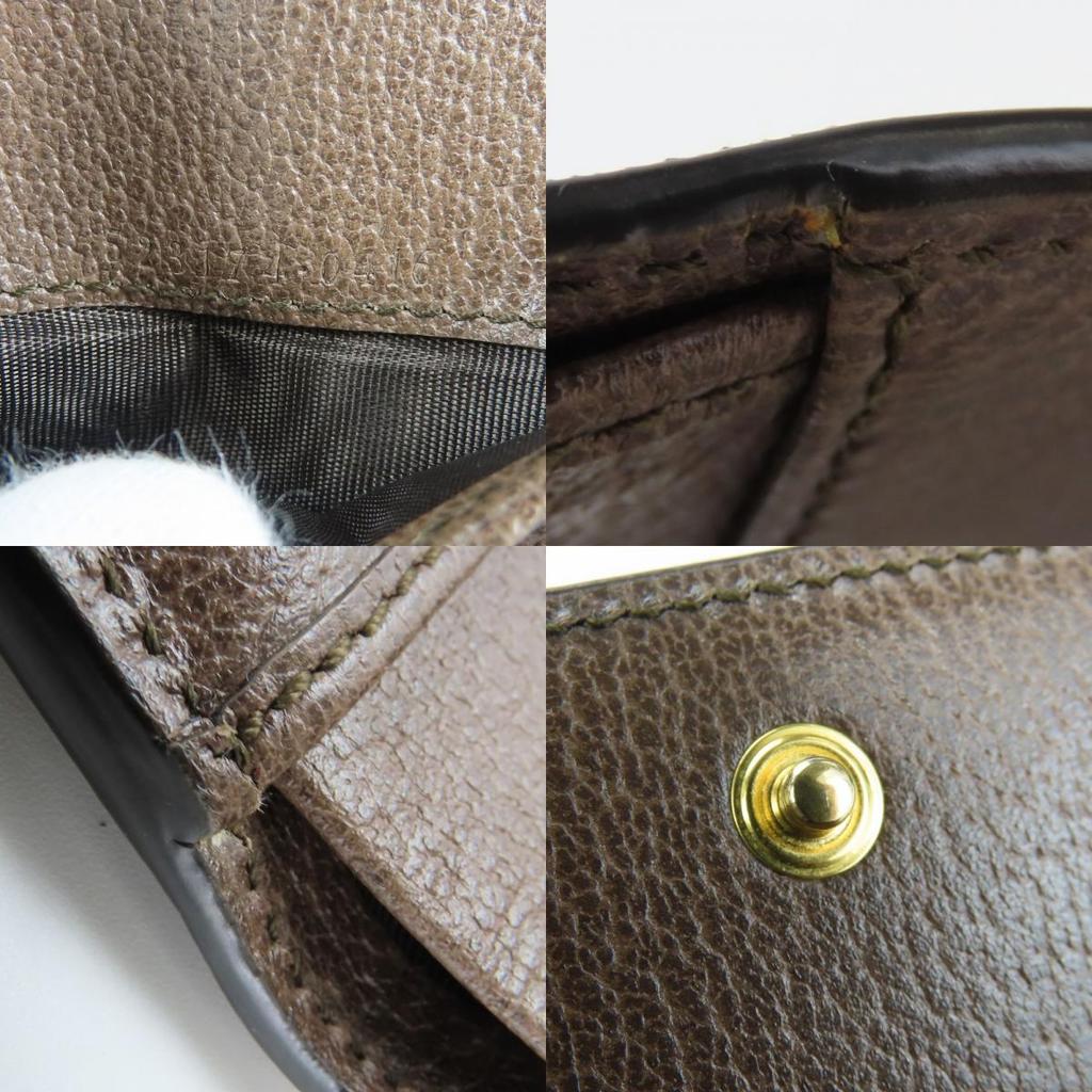 Used GUCCI Tri-fold wallet 523174 Sherry line Ofidia leather Brown Accessory