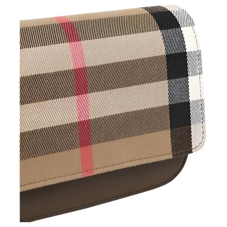 Burberry Vintage Check Canvas Belt Bag Beige Leather Trim Waist Pouch 81134081