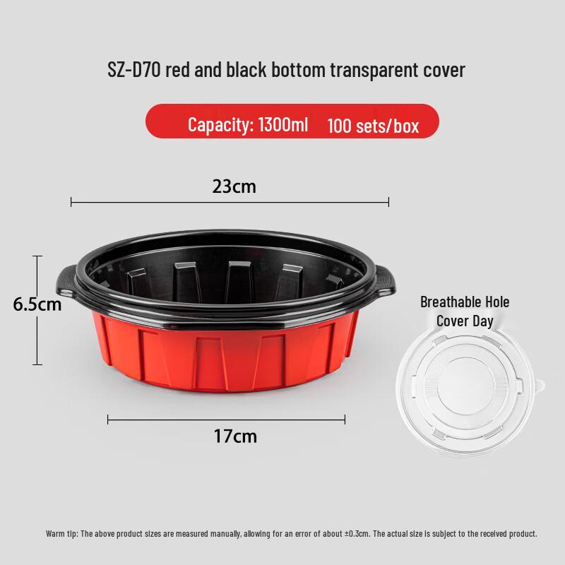 1300ML Disposable Round Takeout Bowls with Transparent Lids