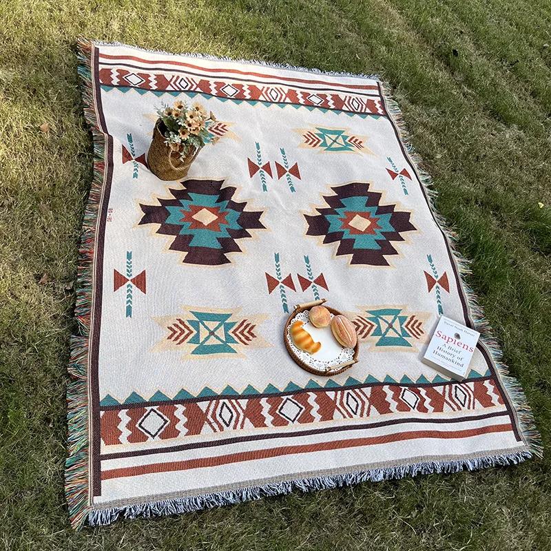 

Retro Bohemian Placemat Blanket Multipurpose Picnic Mat Camping Essential Waterproof Lightweight Outdoor Adventure Travel Mat 90X180cm