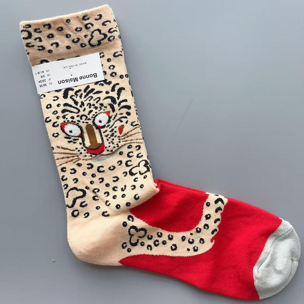 Bonne Maison: Retro-Ölgemälde-Socken für Damen, mittelhoch, luxuriös, französisch, bis zur Wade