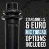 Shure by Gator Microphone Stand – Desktop Straight Type with Vibration-Absorbing Round Base SH-DESKTOP1 – Black