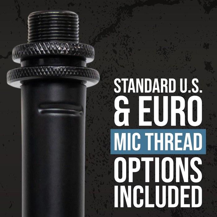 Shure by Gator Microphone Stand – Desktop Straight Type with Vibration-Absorbing Round Base SH-DESKTOP1 – Black
