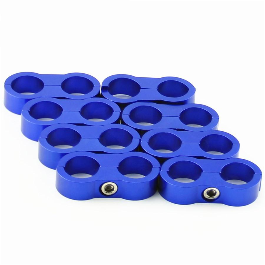 8x Car SUV Black AN-10 19mm Braided Hose Separator Clamp Fitting Adapter Bracket