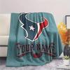 Custom Name Houston Texans Flannel Blanket, High quality Comfortable for All Seasons, Home Decor, Warmth and Comfort