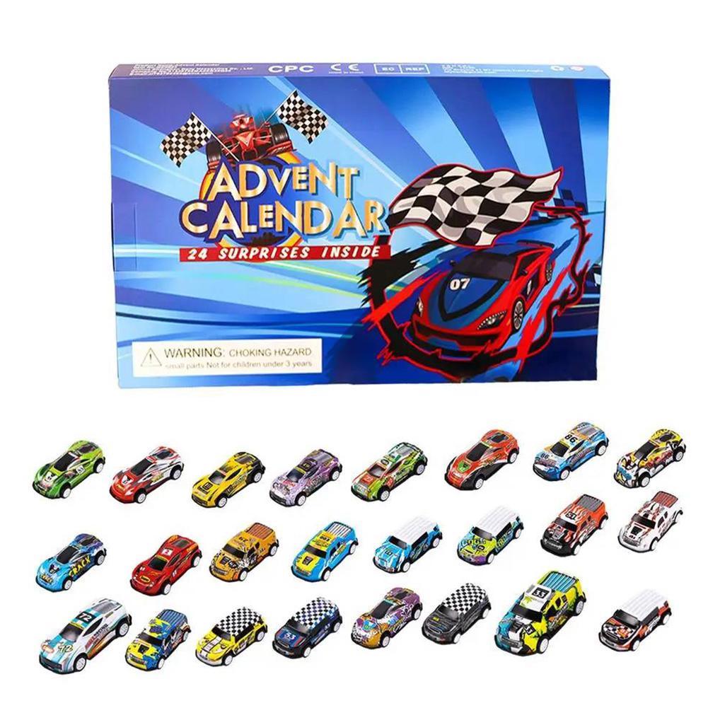 24 Days Christmas Countdown Calendar Car Toys Kids Car Advent Calendar Digital Racing Vehicles Toys Xmas Christmas Gift Box
