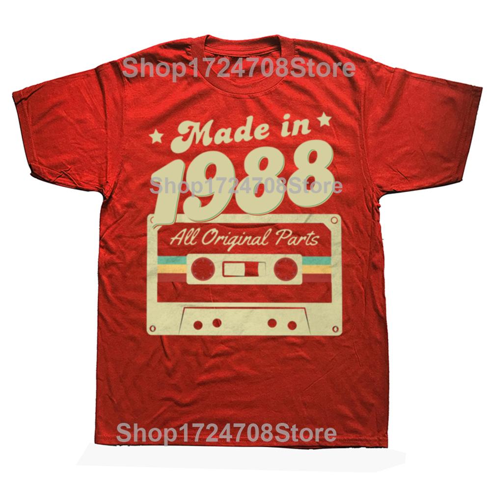 

Made In 1988 All Original Parts T Shirt Mens 100 Cotton Tshirt Graphic Tshirt Short Sleeve 37 Years Old 37th Birthday Tee Top S