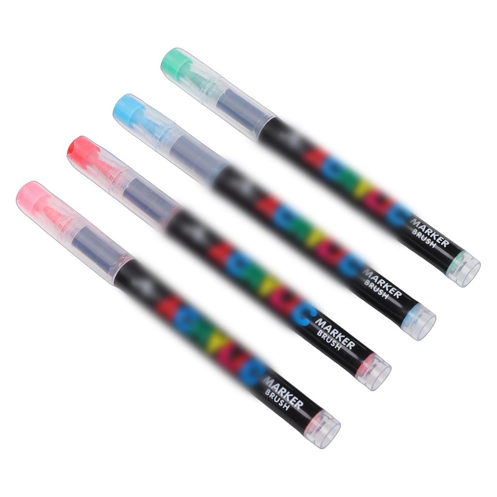 Acrylmalstift-Set mit Nylon-Pinselspitze Schnelltrocknende Tinte für Glas, Holz, Keramik, Leinwand, Stoff, Kunststoff, Metall