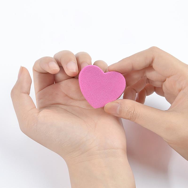 20/50Pcs Heart Shape Sponge Nail File Double Side Buffer Buffing Sanding Nail Pedicure Tool Gel Polish Manicure Nail Accessories