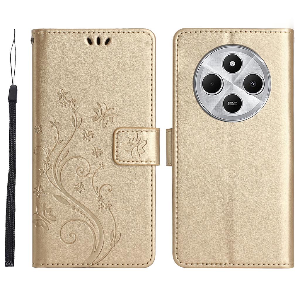 For Xiaomi Poco C75 4G/Redmi 14R 5G/14C 4G Case Pattern Imprint PU Leather Phone Wallet Cover with Strap