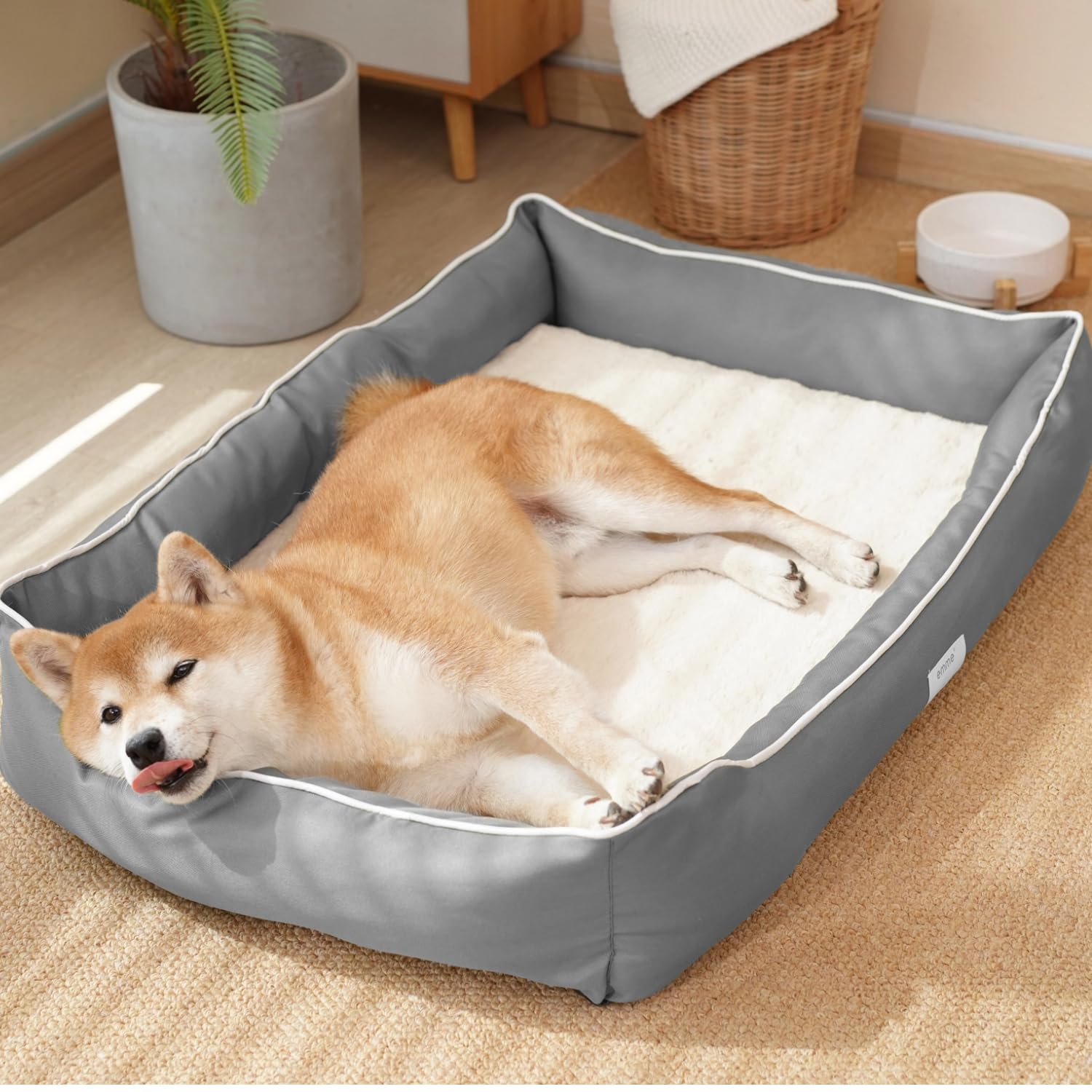 

EMME Водонепроницаемый Диван для Домашних Животных Легкий в Уходе для Собак и Прочный Оксфорд Подходит для Маленьких и Средних Домашних Животных L Кровать, Сезоны, Моющийся, Чистый, Кошки, Ткань, серый