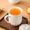 Jieyajie Ceramic Tea Cups with Lids (350ml), Ceramic Office Cups, Set of 6, Noble Cups