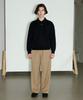 SIGNATURE Soft Semi-Overfit Collared Knit [Black]