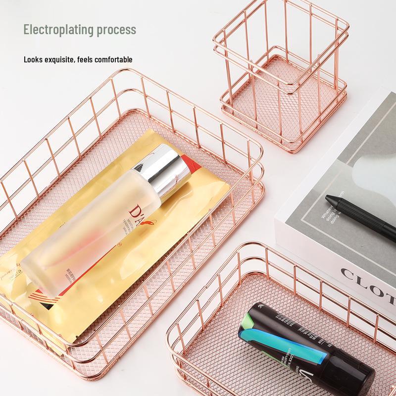 Nordic Iron Art Desktop Organizer and Jewelry Storage Basket