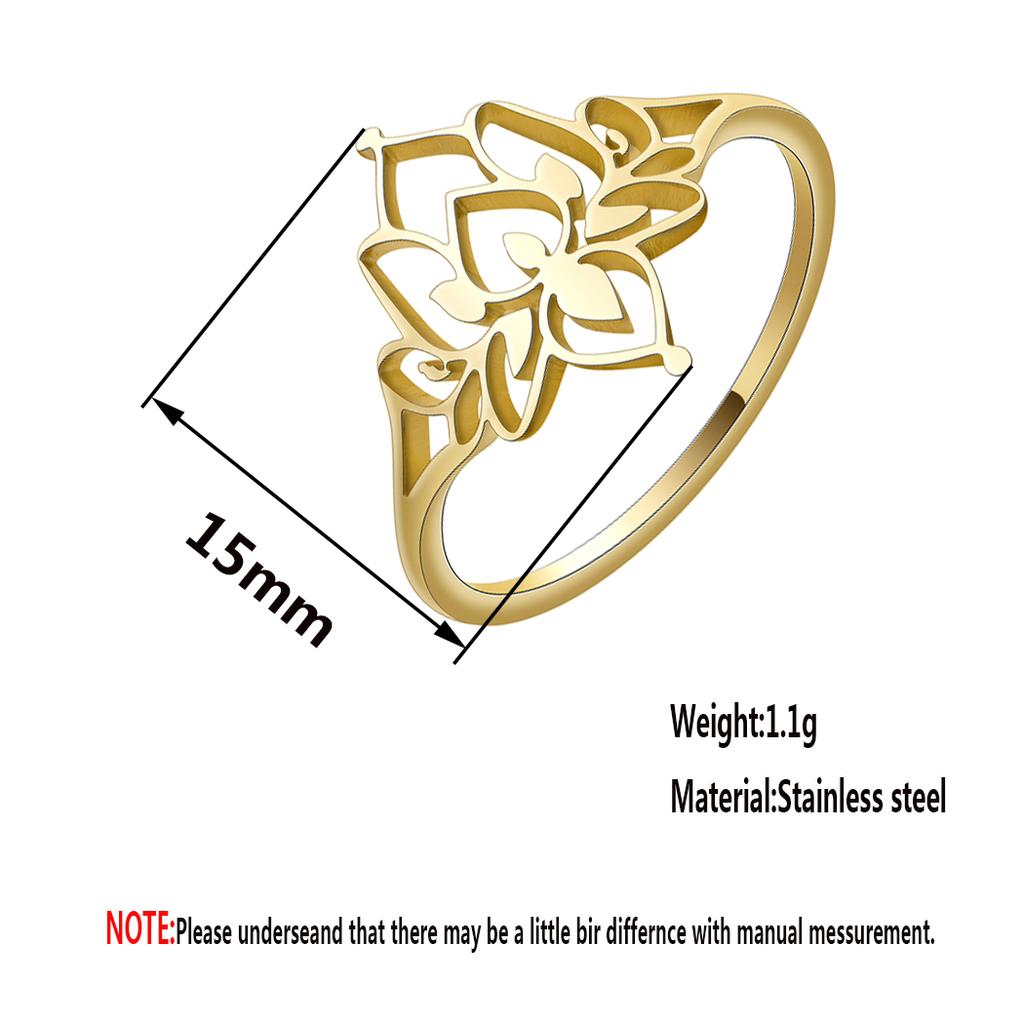 Exquisite Art Line Filigran Lotusblumen-Partnerringe Buddha Lotus Ringe für Damen Edelstahl Vintage Hohlblumen Schmuck