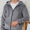 Herbst Winter Herren Fleece Kapuzenjacke Europäischer Stil 2025 Winter Reißverschluss Taschen Klassische Basic Oberteile Oberbekleidung Khaki Bequeme Jacken Neu