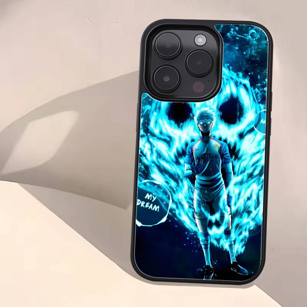 

Japanese Anime B-blue Lock Phone Case Black Hard Plastic Phone Case For Iphone 17 Air 16 15 14 13 12 11 Pro Max PC TPU Ins Case iPhone 13