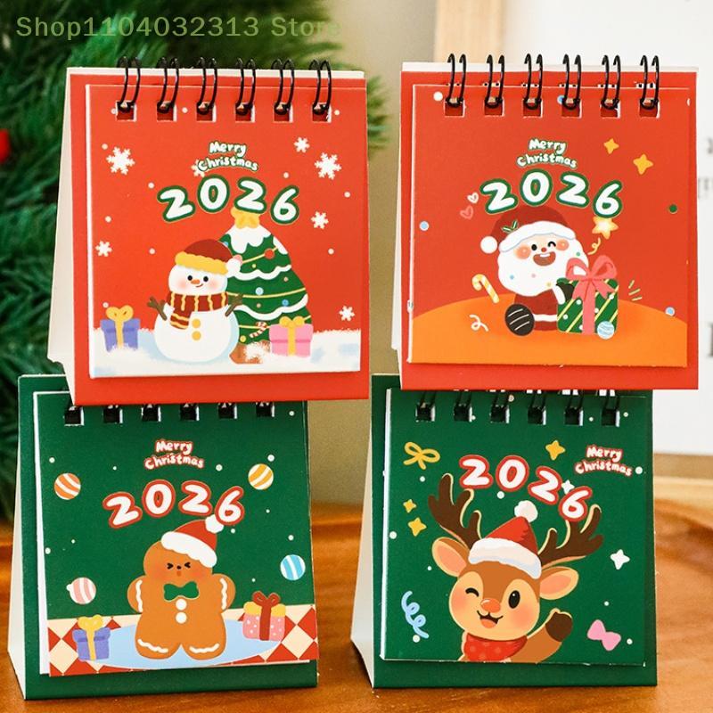 2026 Mini Karikatür Masa Takvimi Sevimli Noel Takvimi Taşınabilir Cep Takvimi Program Masaüstü Dekorasyonu Noel Hediyeleri