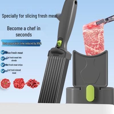 Multifunctional Meat Slicer: Fresh Meat Shredder, Mincer, Dicer, and Slicer for Thin Slices - Ideal for Household Kitchens.