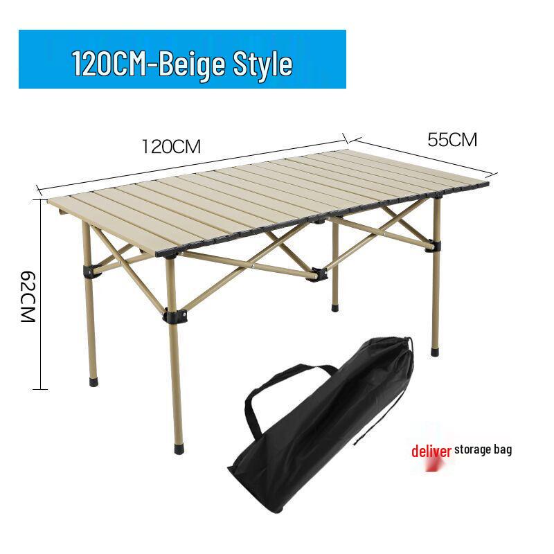 Durable Portable Metal Folding Camping Table for Outdoor, Night Market, Car-Mounted, and Barbecue Use