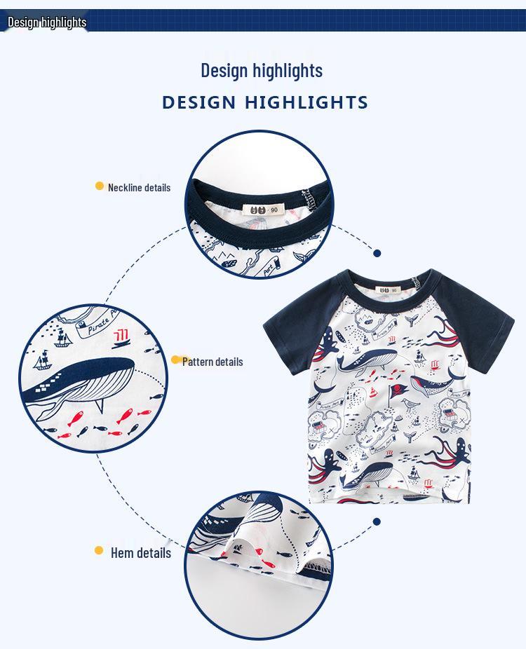 Korean Style Summer T-Shirts for Boys - Short Sleeve Kids' Wear