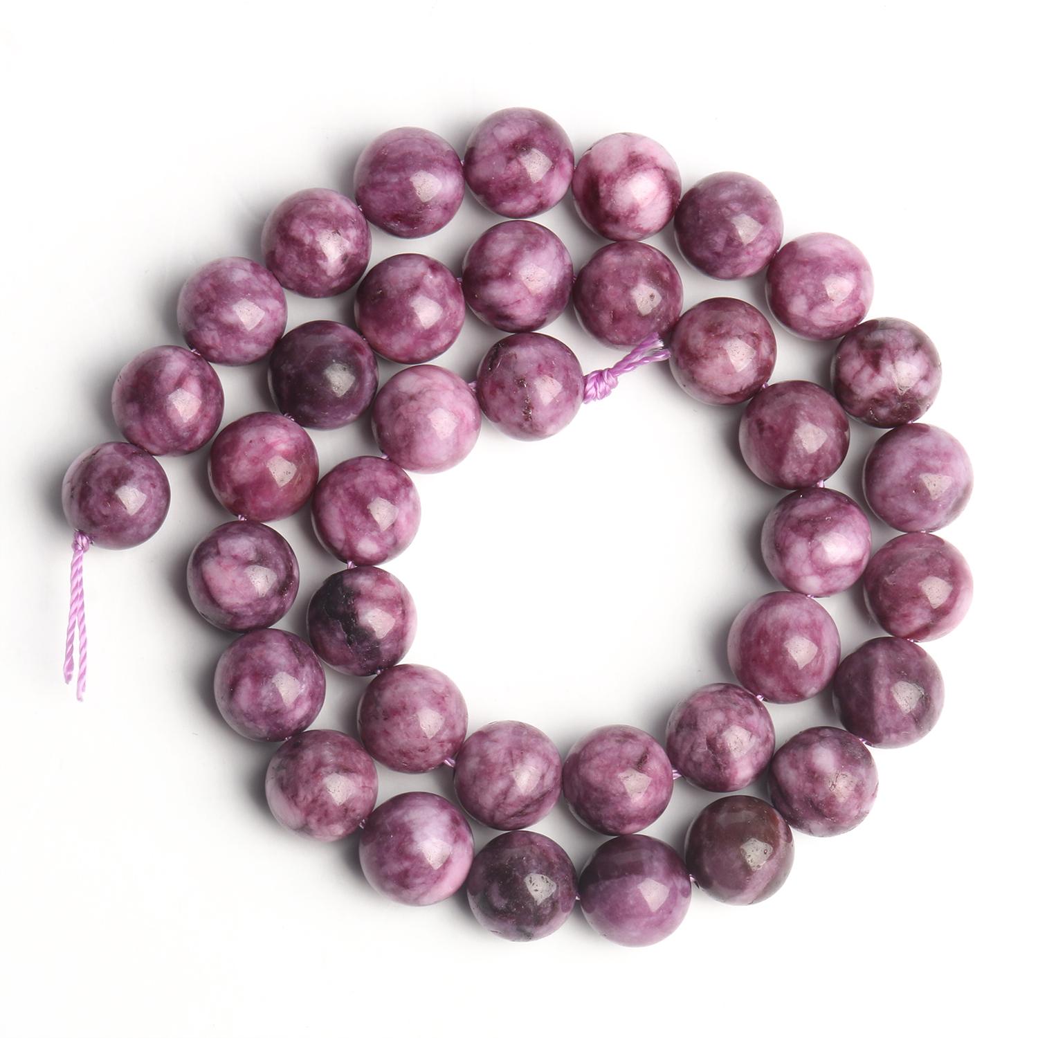 

6 мм, 8 мм, 10 мм, натуральный круглый камень, фиолетовый нефрит, свободные бусины-разделители для изготовления ювелирных изделий, браслет ручной работы «сделай сам» 8mm фиолетовый