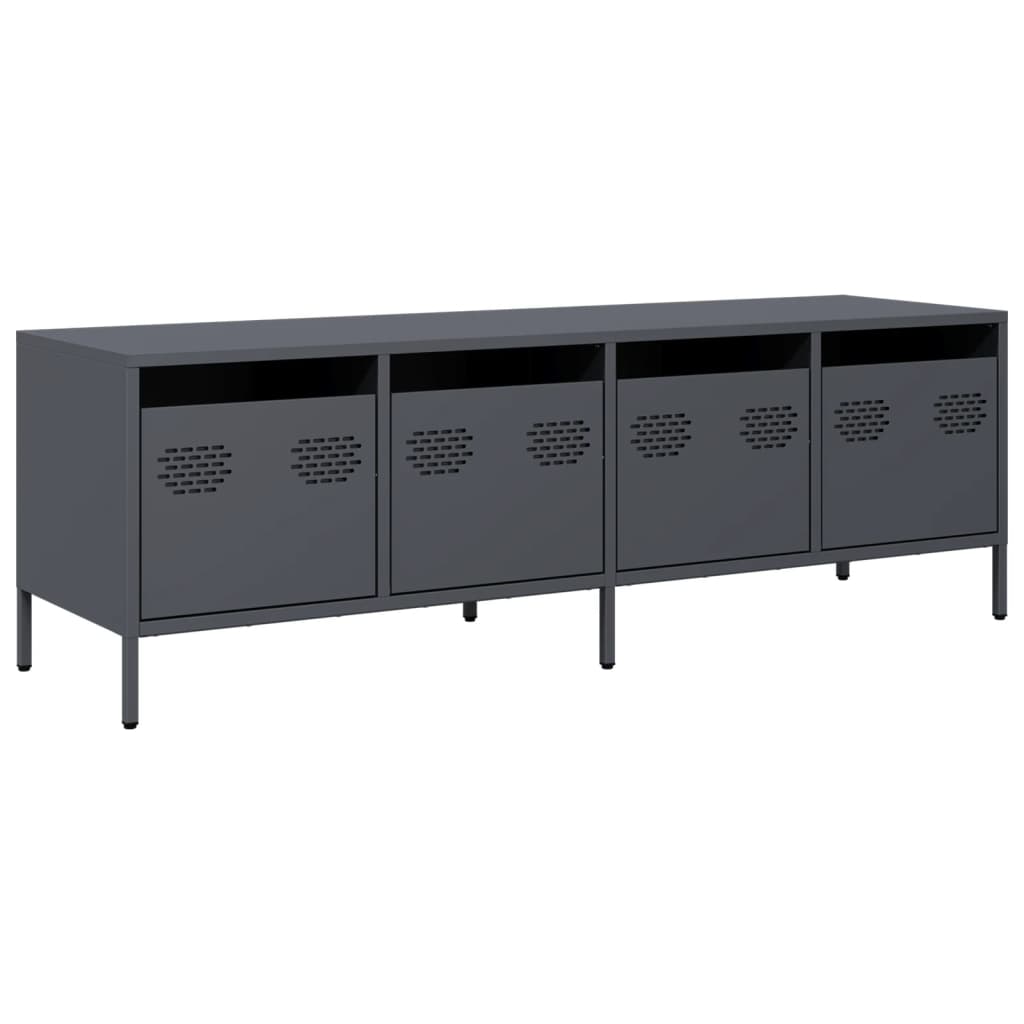 Vidaxl Szafka Rtv, Antracyt, 135X39X43,5 Cm, Stal Walcowana Na Zimno