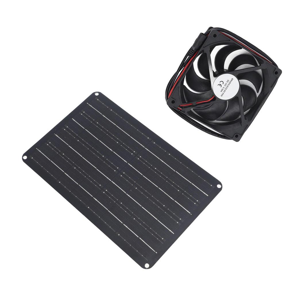 Solar Panel Fan Kit 15W 12V Exhaust Fan with 4.9ft Cable Window Vent Fan for Small Green House Coops Sheds Pet Houses