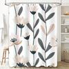 Bathroom Decor Shower Curtain Waterproof Fabric Printed Flowers Modern Simple Design