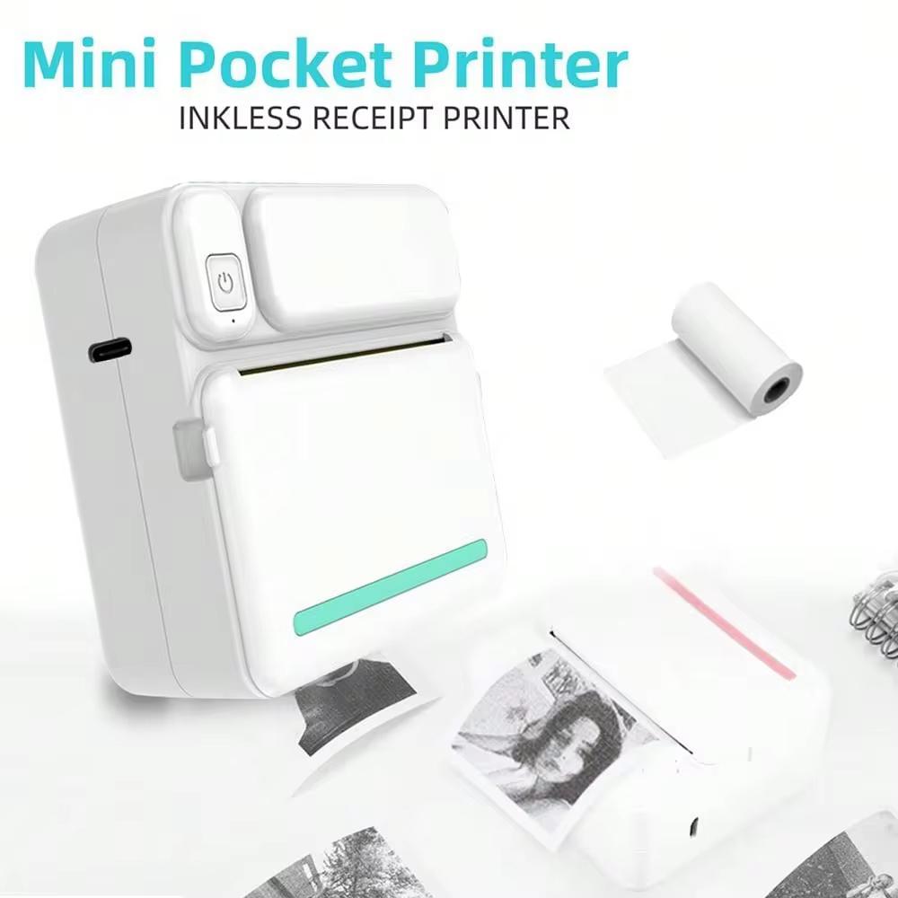 Aufkleberdrucker mit Rollenaufkleberpapier, Bluetooth-Thermo, kompatibel mit iOS und Android, für Karteikarten, DIY, Notizen