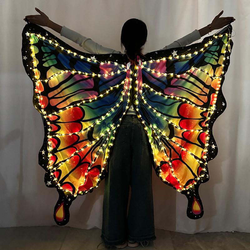 Fantasievolle LED-Schmetterlingsflügel mit Fernbedienung für Bauchtanzkostüme